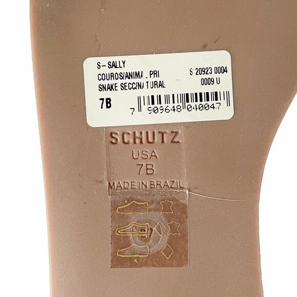 NEW Schutz Sally Leather Embossed Snake Print Flatform Platform Sandals Size 7 - Picture 10 of 12